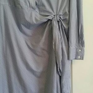 Bar III Dresses - Bar III womens wrap waist button front striped shi Bar III Dresses - Bar III womens wrap waist button front striped shi
